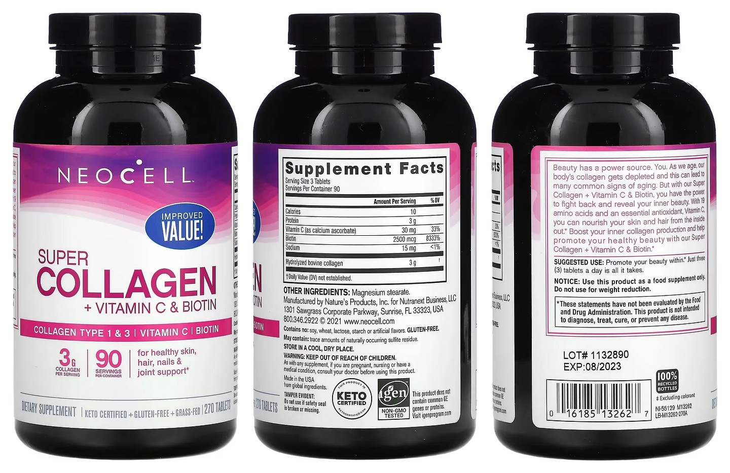 NeoCell, Super Collagen, + Vitamin C & Biotin packaging
