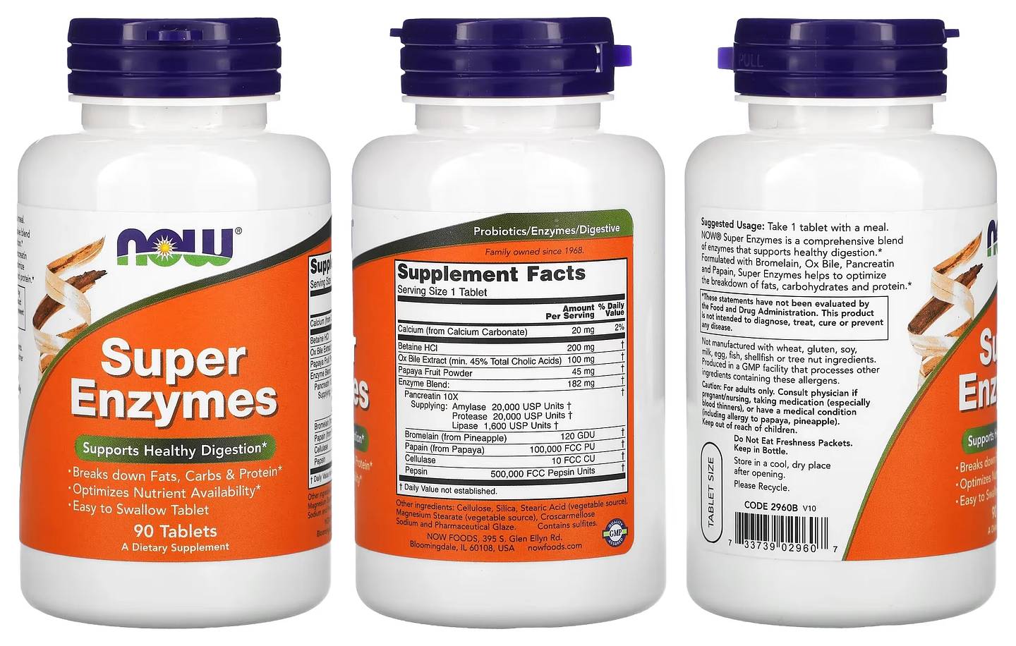 NOW Foods, Super Enzymes packaging