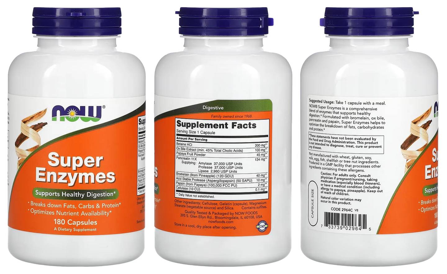 NOW Foods, Super Enzymes packaging