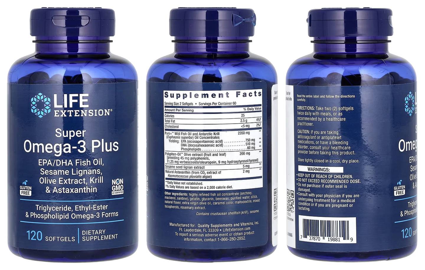 Life Extension, Super Omega-3 Plus packaging