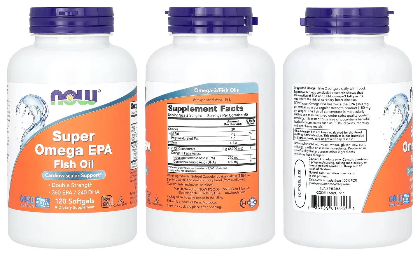 NOW Foods, Super Omega EPA Fish Oil packaging