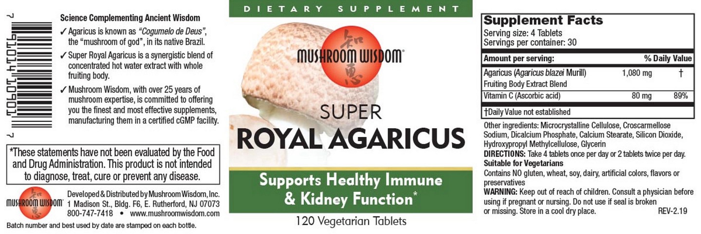 Mushroom Wisdom, Super Royal Agaricus label