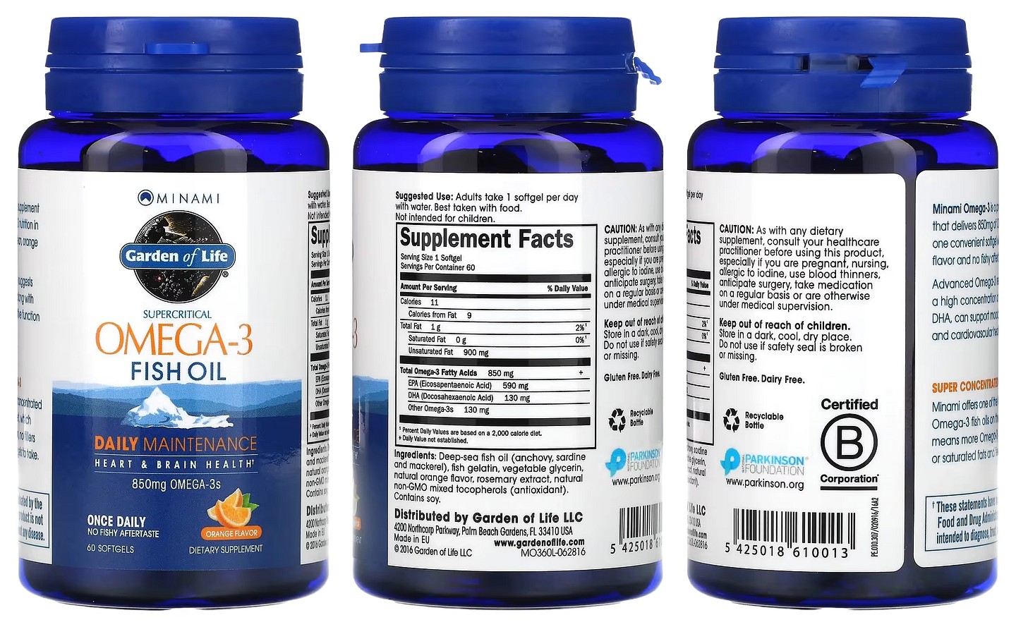 Minami Nutrition, Supercritical Omega-3 Fish Oil packaging