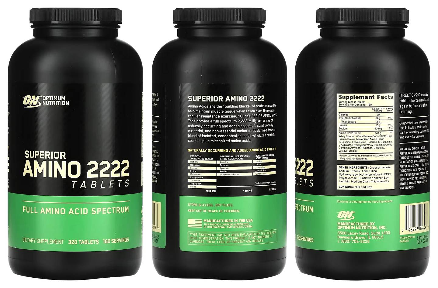 Optimum Nutrition, Superior Amino 2222 packaging