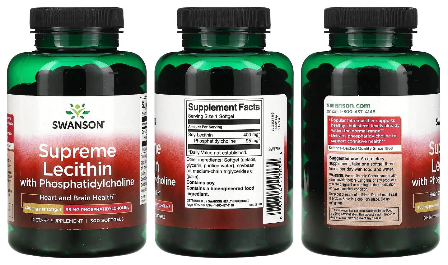 Swanson, Supreme Lecithin with Phosphatidylcholine packaging