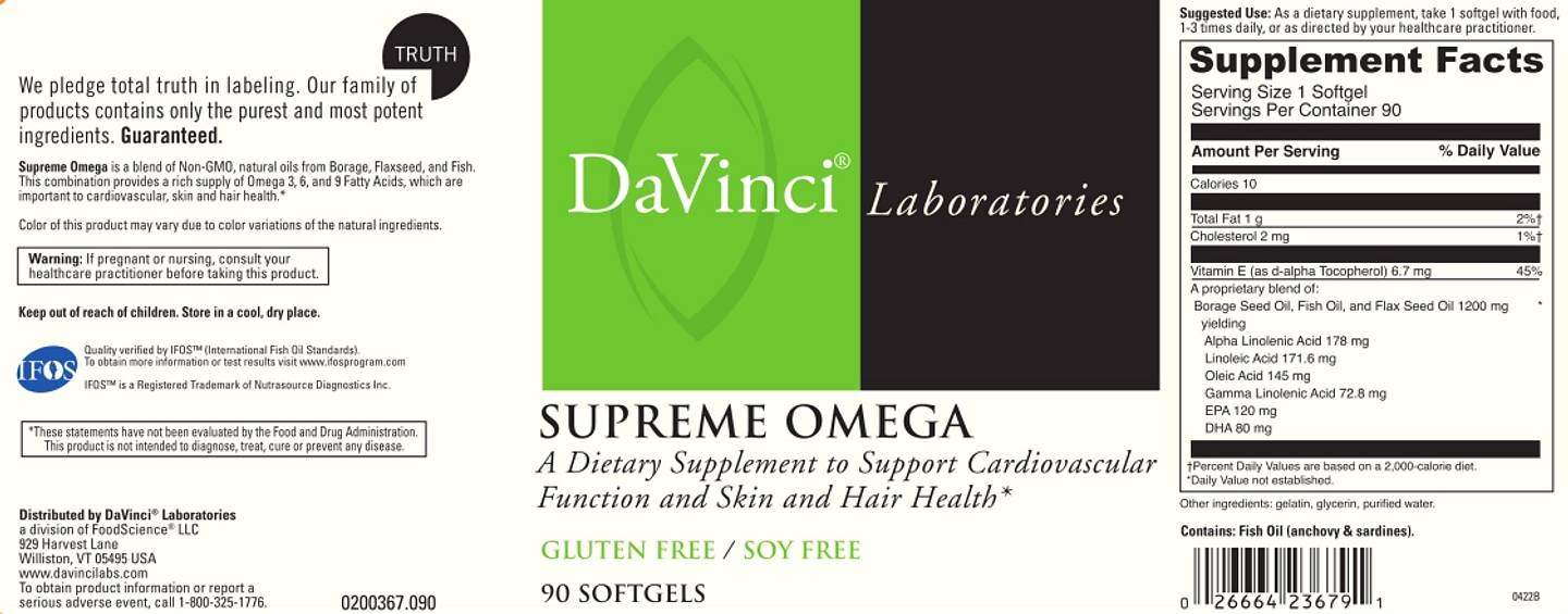 DaVinci Laboratories of Vermont, Supreme Omega label