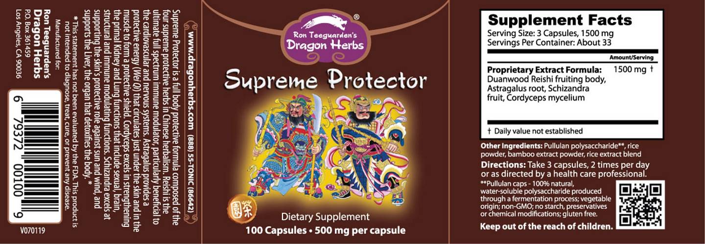 Dragon Herbs, Supreme Protector label