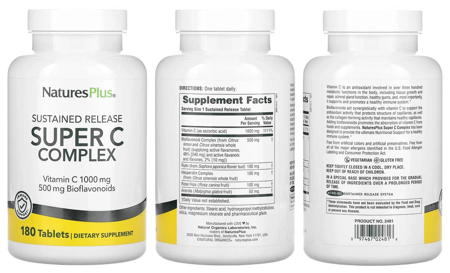 NaturesPlus, Sustained Release Super C Complex packaging