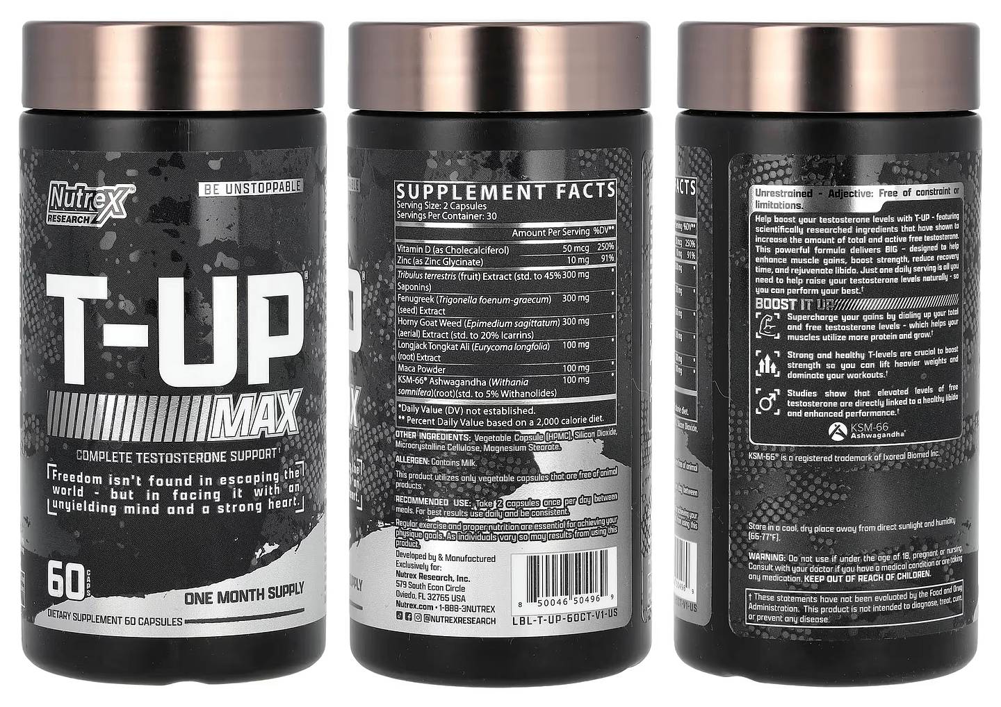 Nutrex Research, T-Up Max packaging
