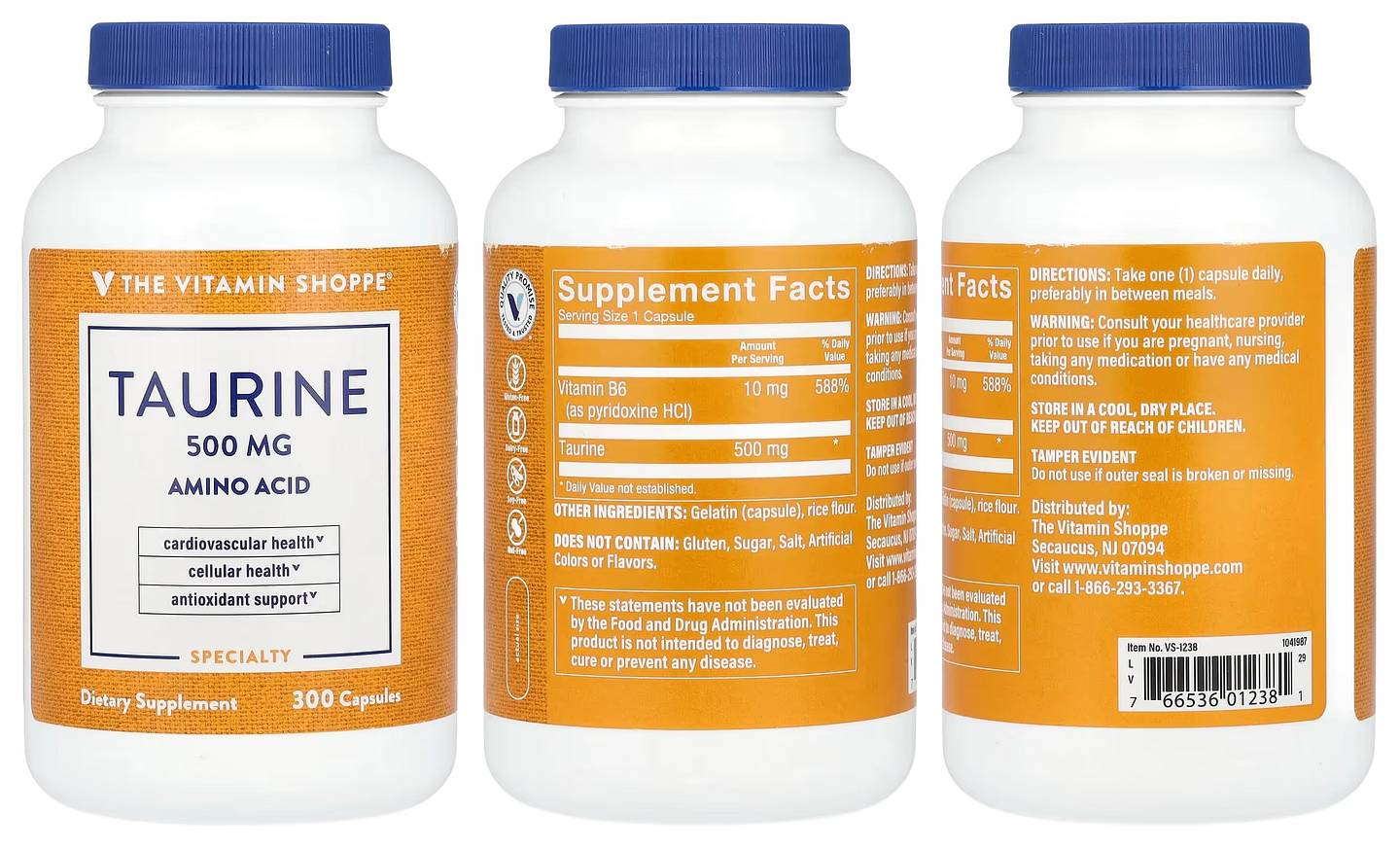 The Vitamin Shoppe, Taurine packaging