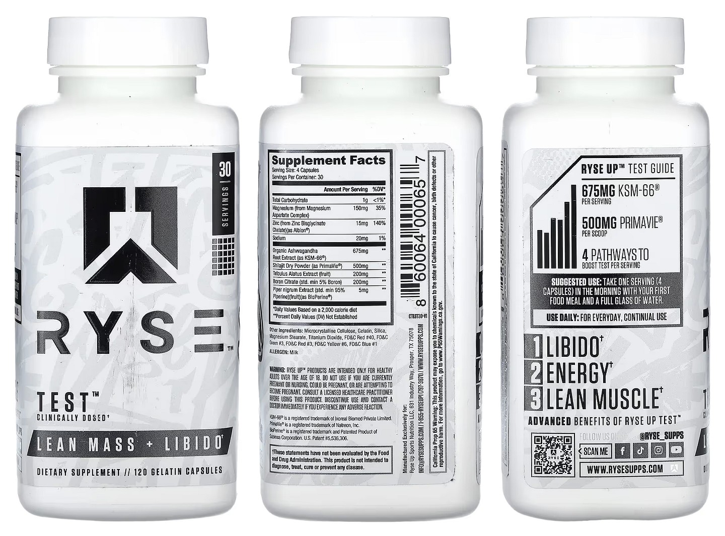 RYSE Supplements, Test packaging