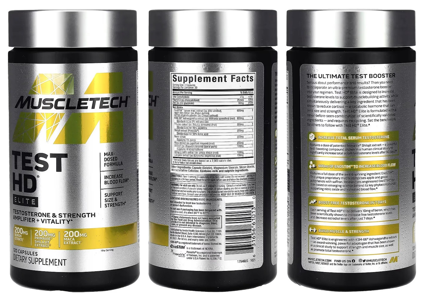 MuscleTech, Test HD, Elite packaging