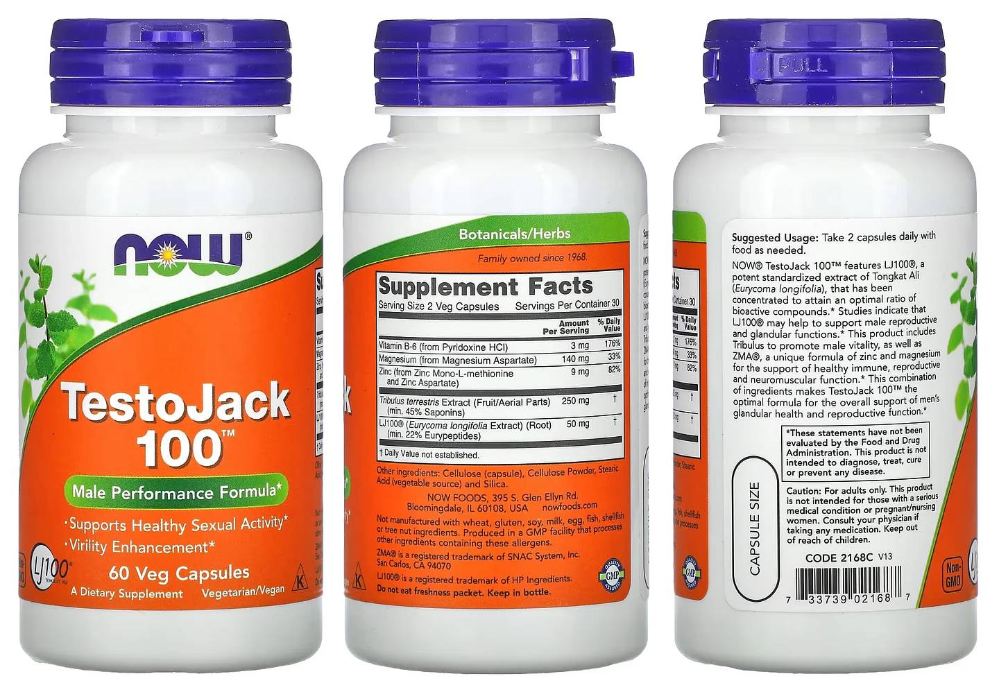 NOW Foods, TestoJack 100 packaging