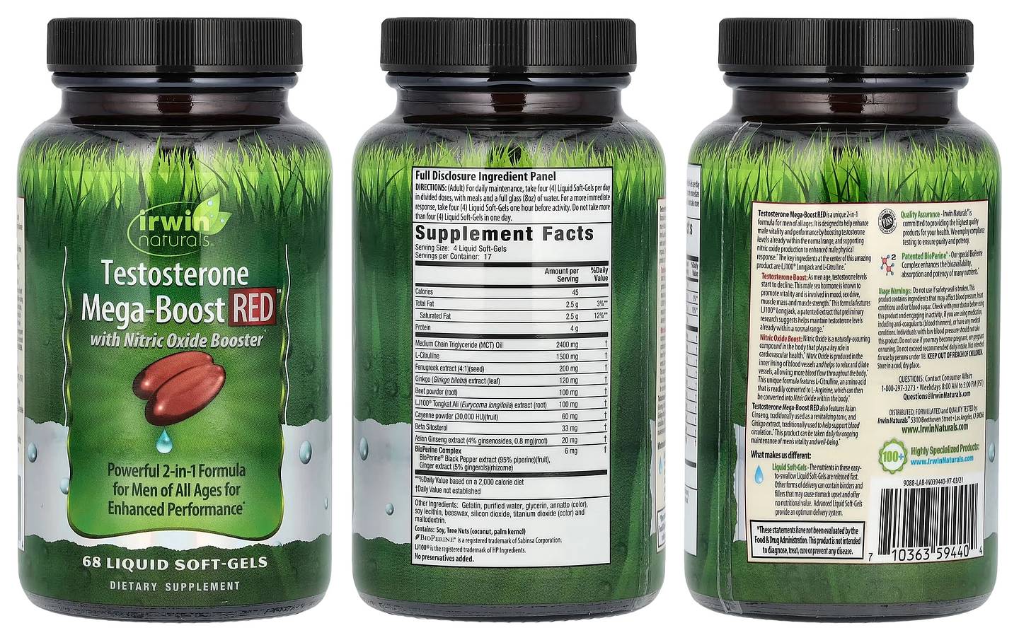 Irwin Naturals, Testosterone Mega-Boost RED packaging