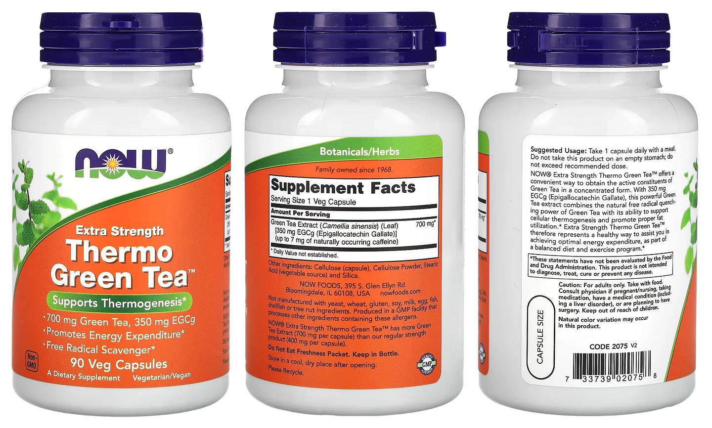 NOW Foods, Thermo Green Tea packaging