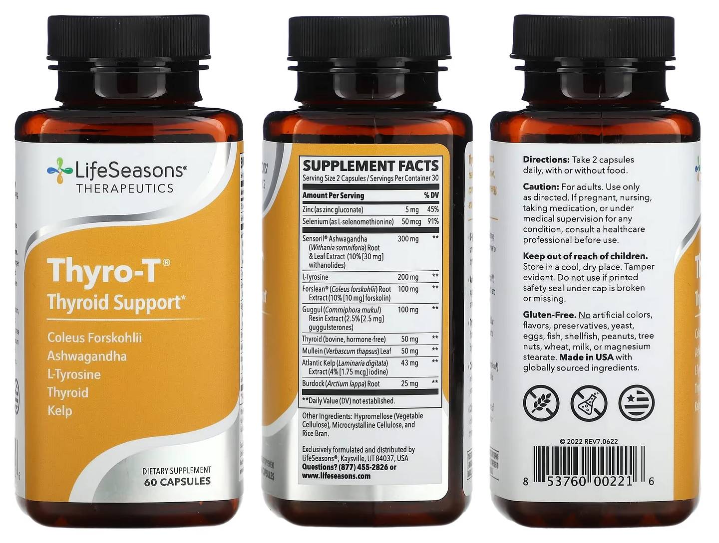 LifeSeasons, Thyro-T, Thyroid Support packaging