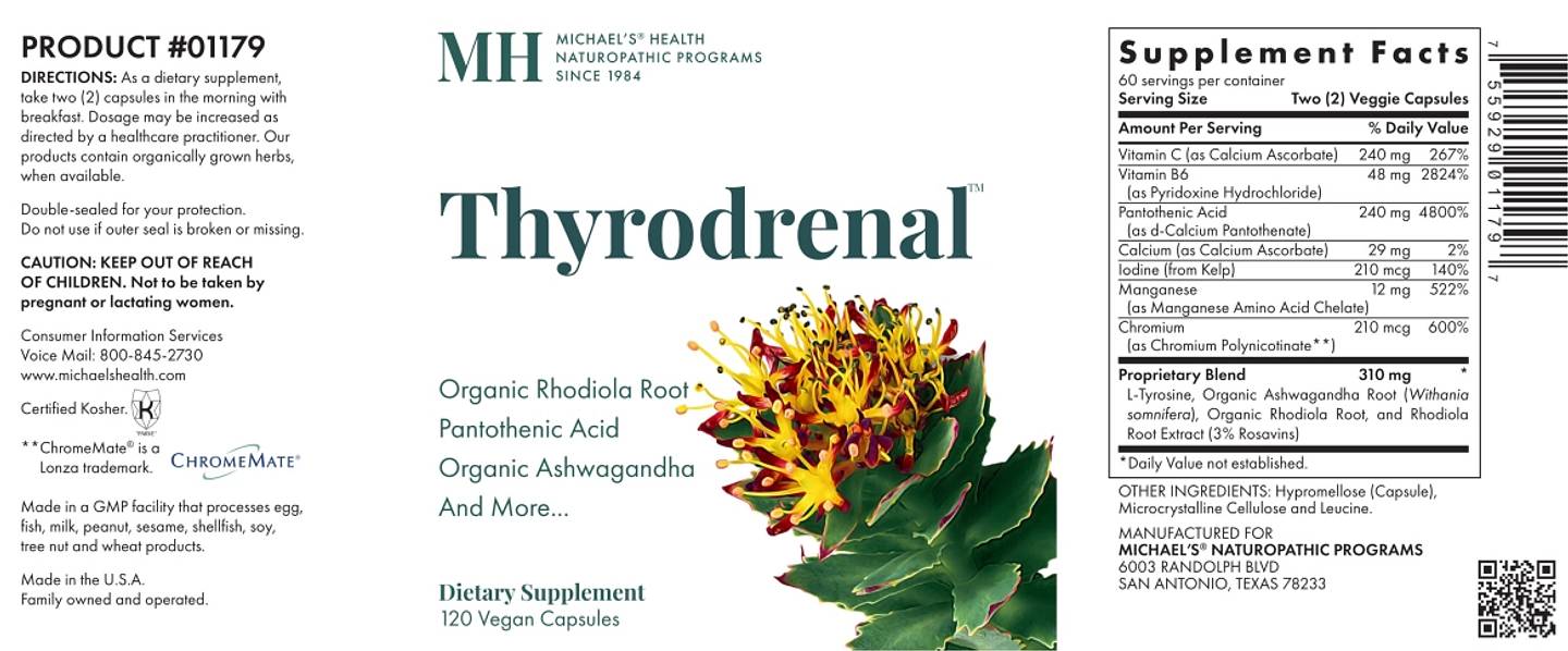 Michael's Naturopathic, Thyrodrenal label