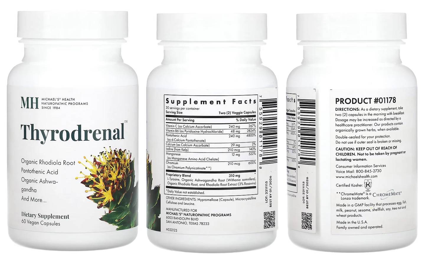 Michael's Naturopathic, Thyrodrenal packaging