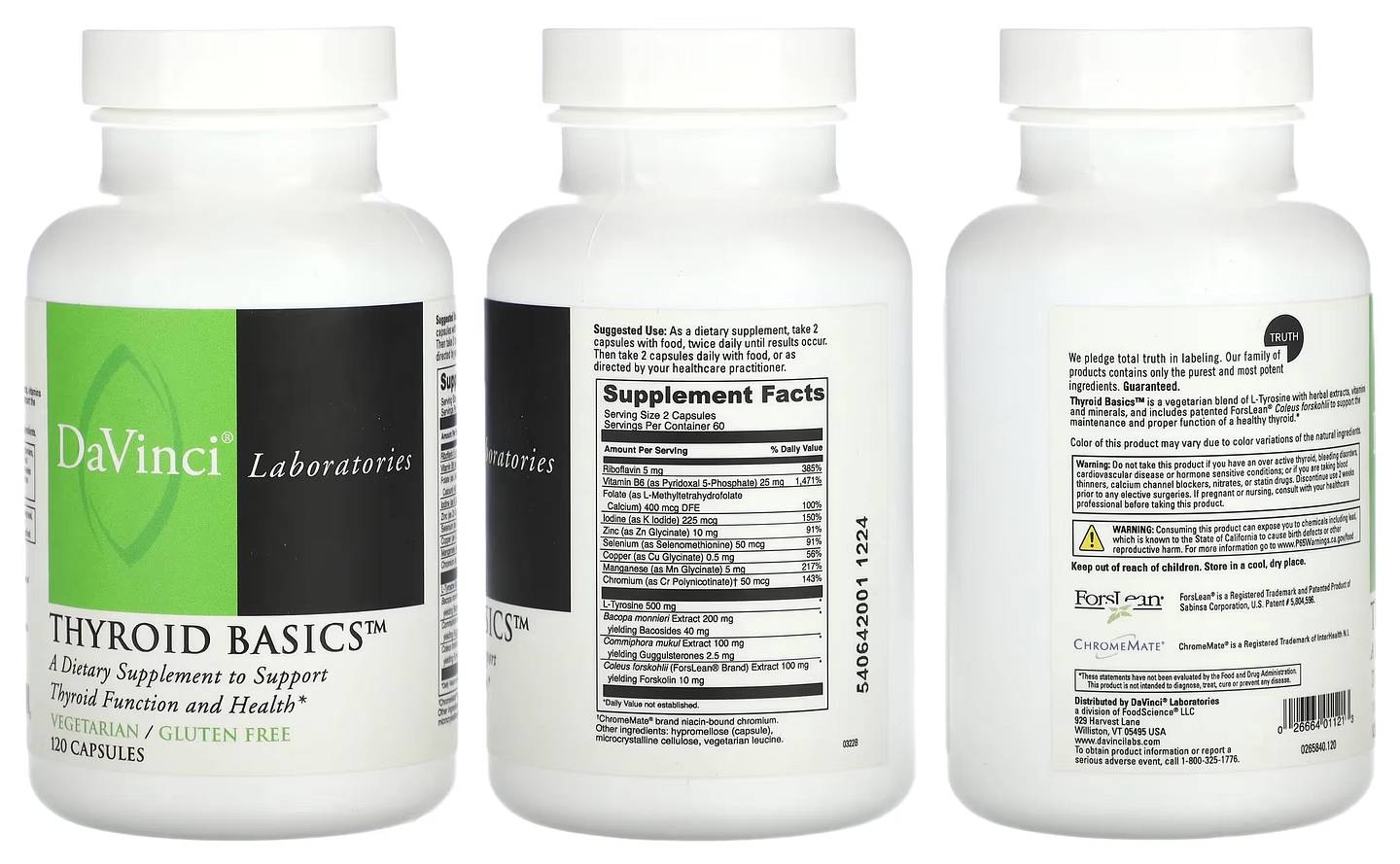 DaVinci Laboratories of Vermont, Thyroid Basics packaging