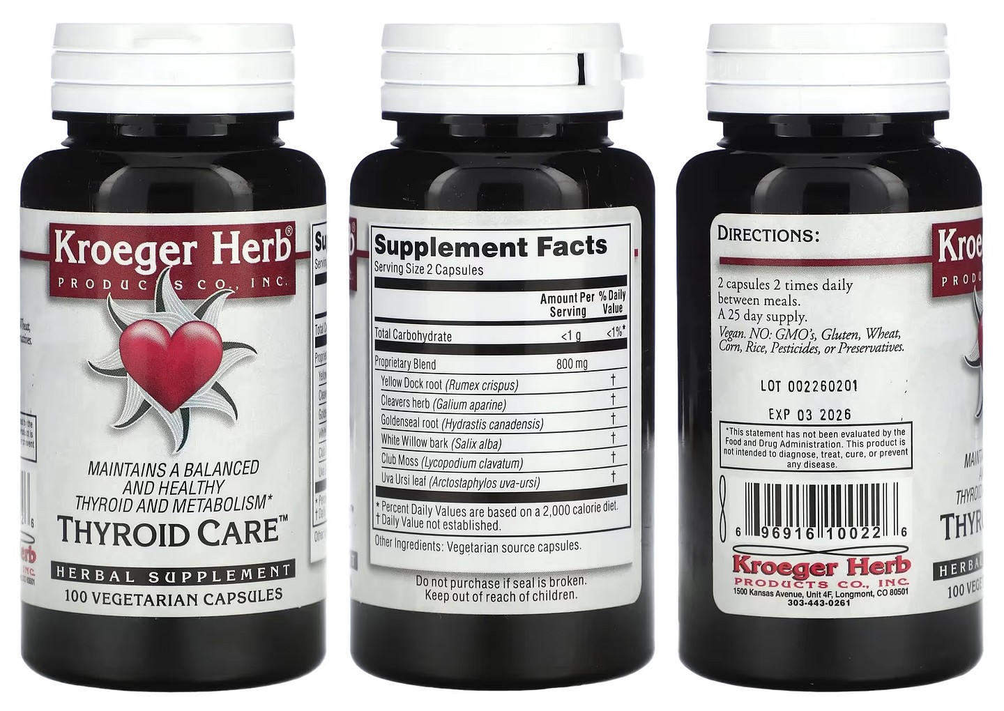 Kroeger Herb Co, Thyroid Care packaging