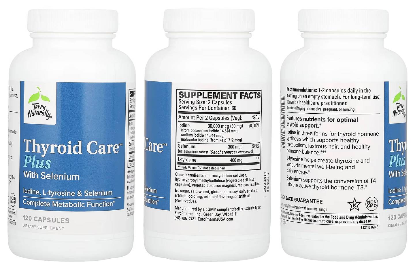 Terry Naturally, Thyroid Care Plus with Selenium packaging