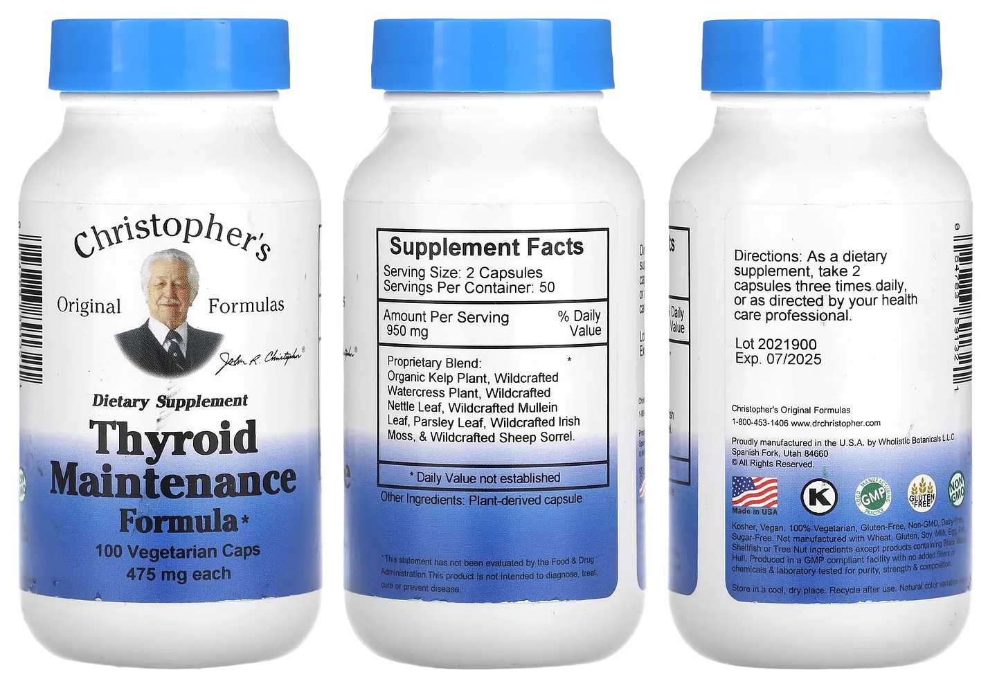Christopher's Original Formulas, Thyroid Maintenance Formula packaging