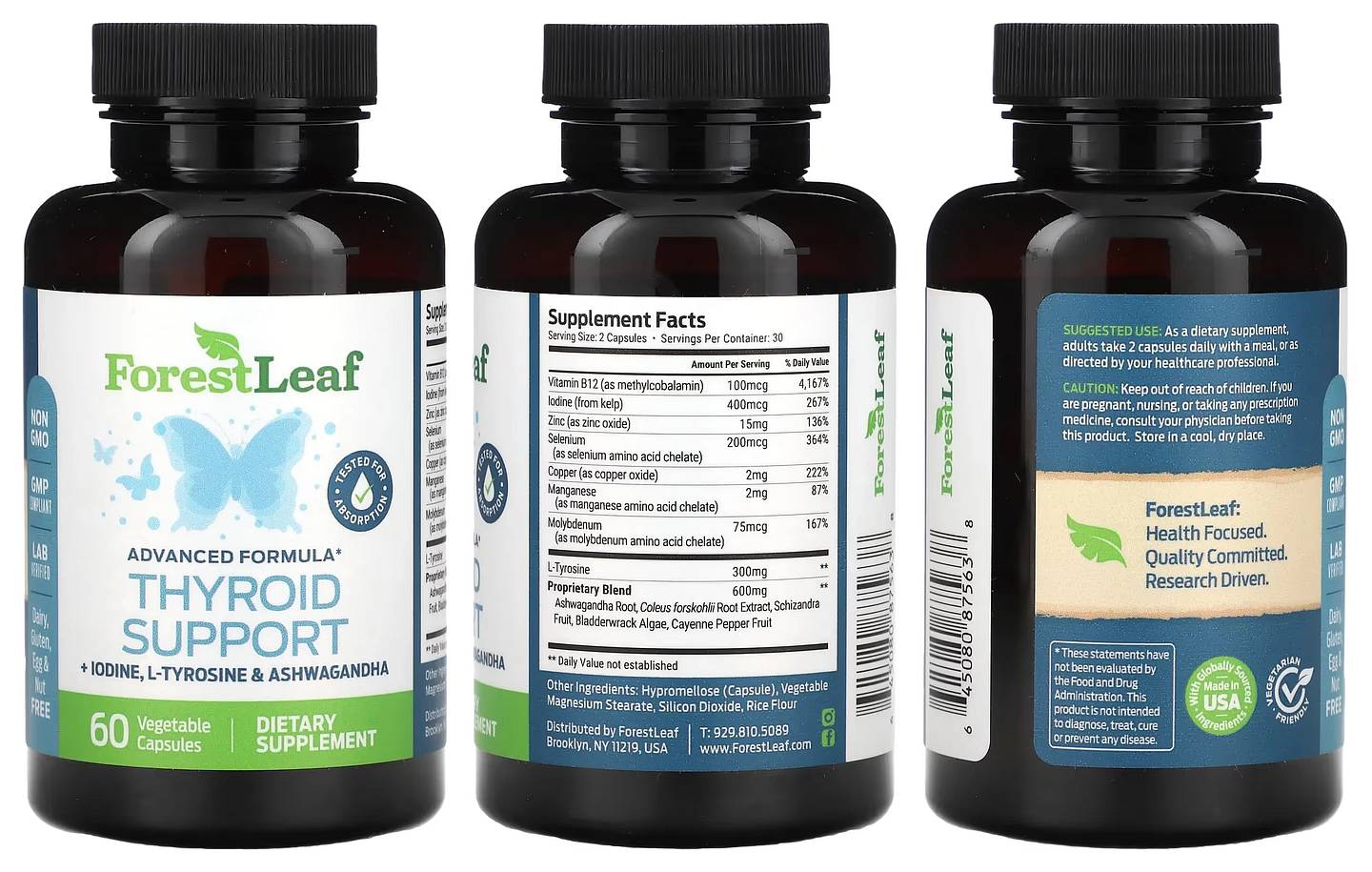 Forest Leaf, Thyroid Support packaging