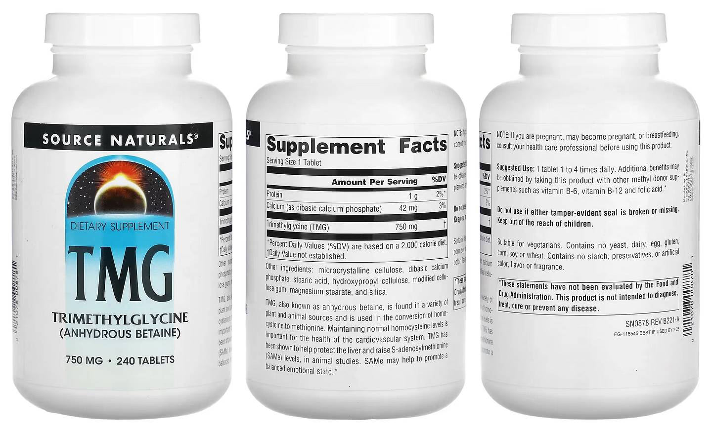 Source Naturals, TMG packaging