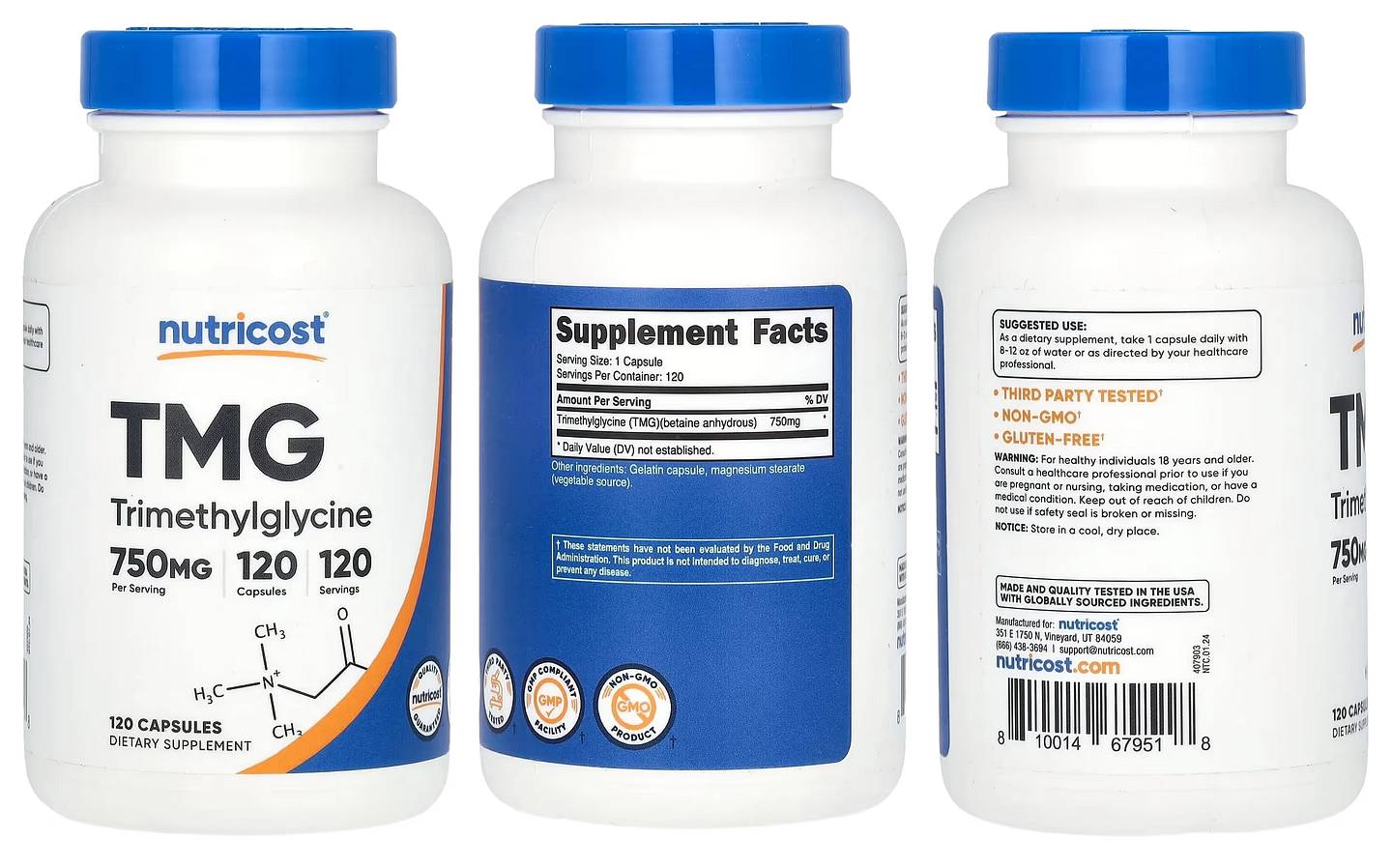 Nutricost, TMG packaging