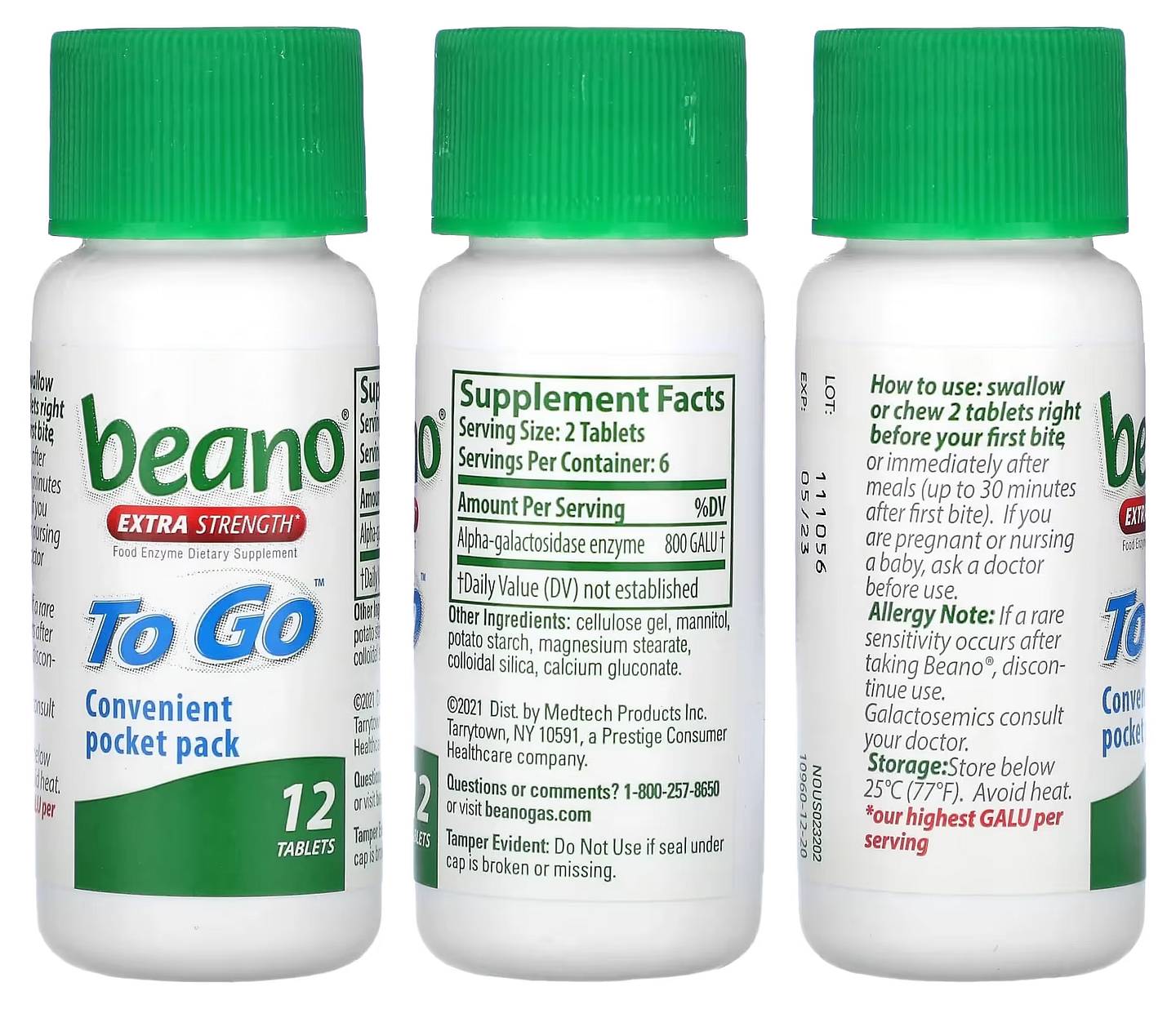Beano, To Go, Extra Strength packaging