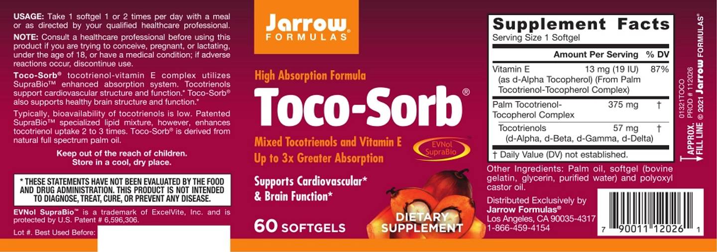 Jarrow Formulas, Toco-Sorb label