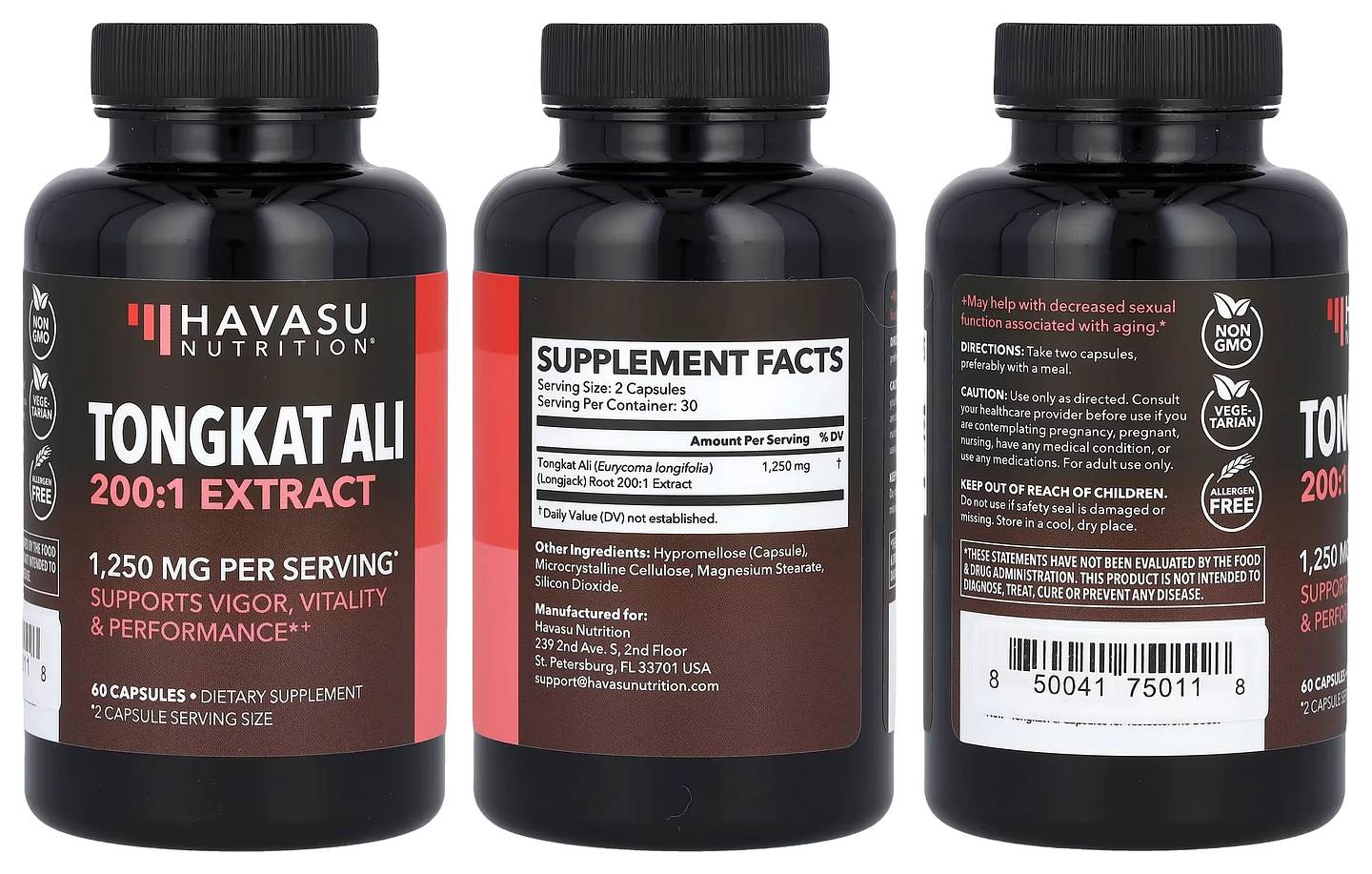 Havasu Nutrition, Tongkat Ali packaging