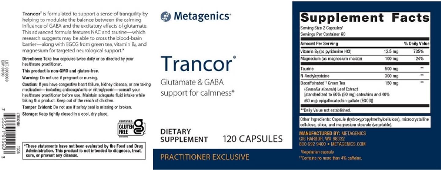 Metagenics, Trancor label
