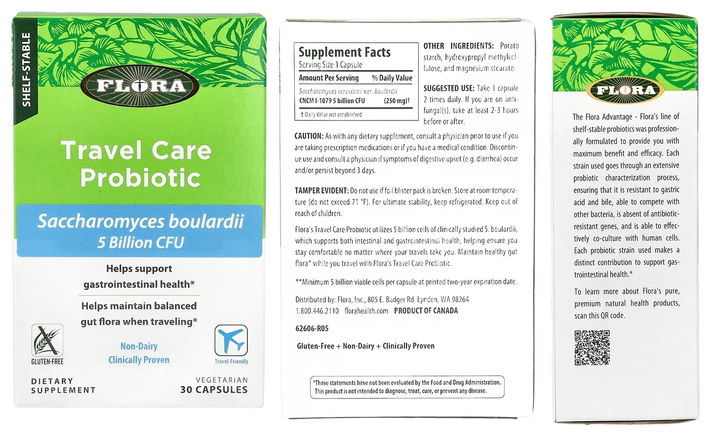 Flora, Travel Care Probiotic packaging
