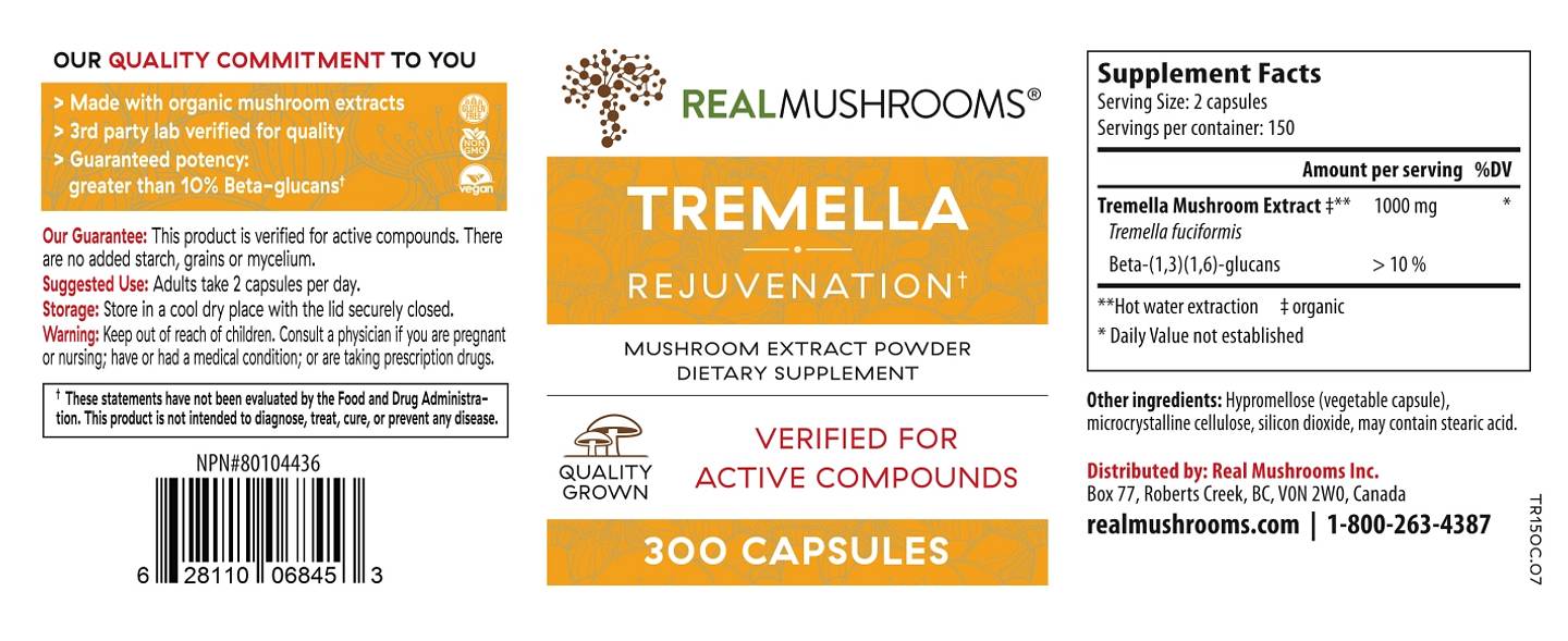 Real Mushrooms, Tremella label