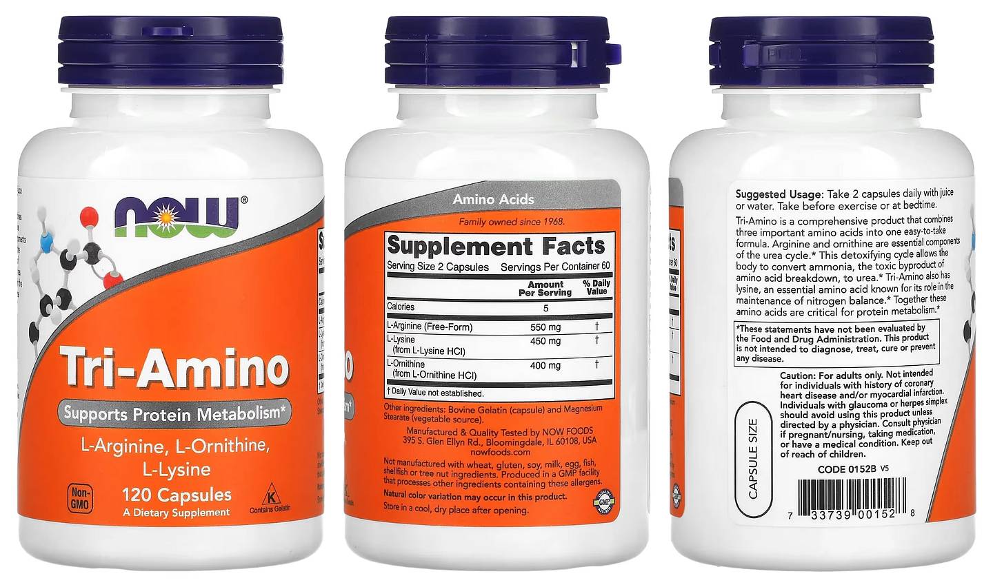 NOW Foods, Tri-Amino packaging