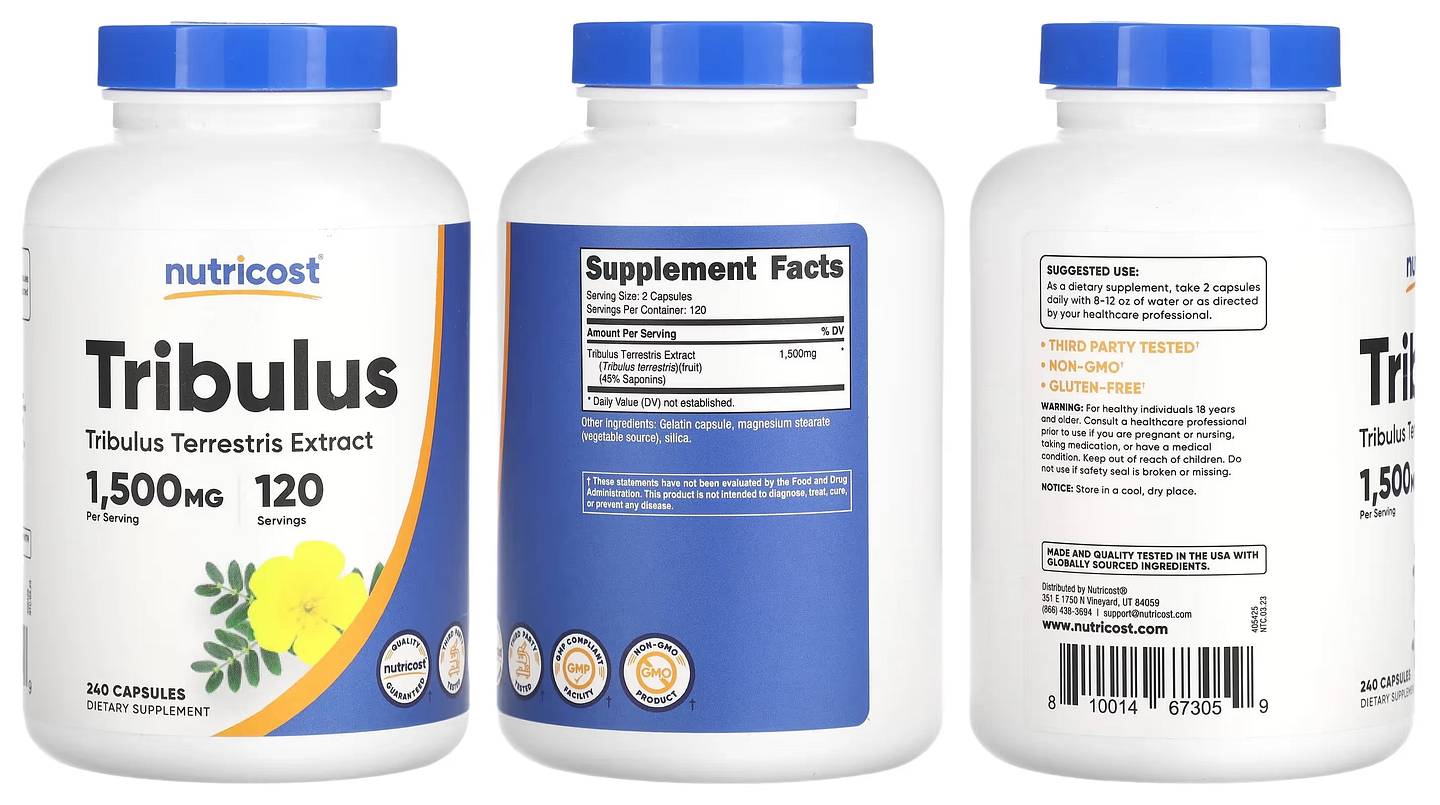 Nutricost, Tribulus packaging