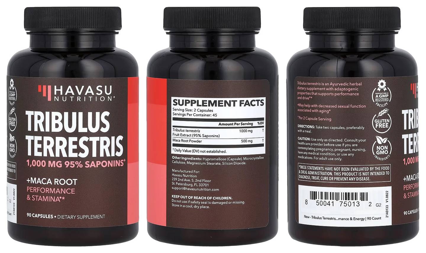 Havasu Nutrition, Tribulus Terrestris packaging