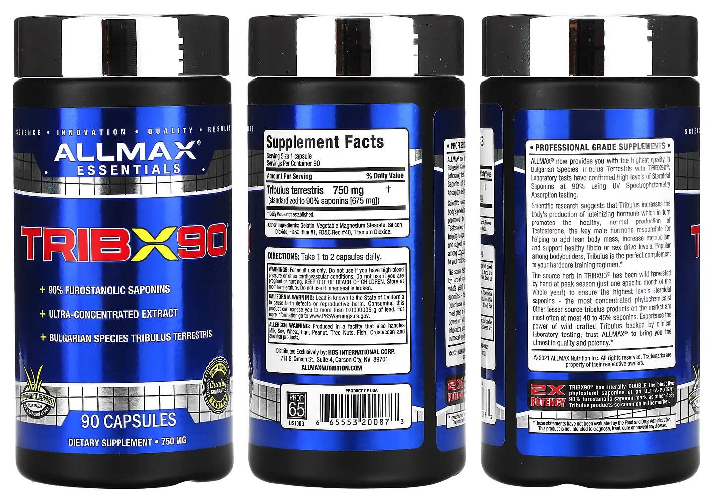 ALLMAX, TribX90 packaging