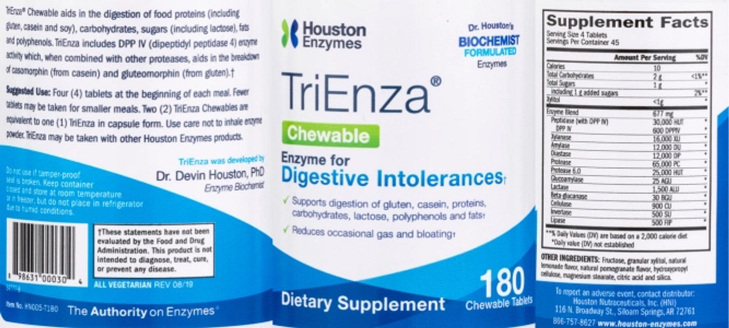 Houston Enzymes, TriEnza Chewable label