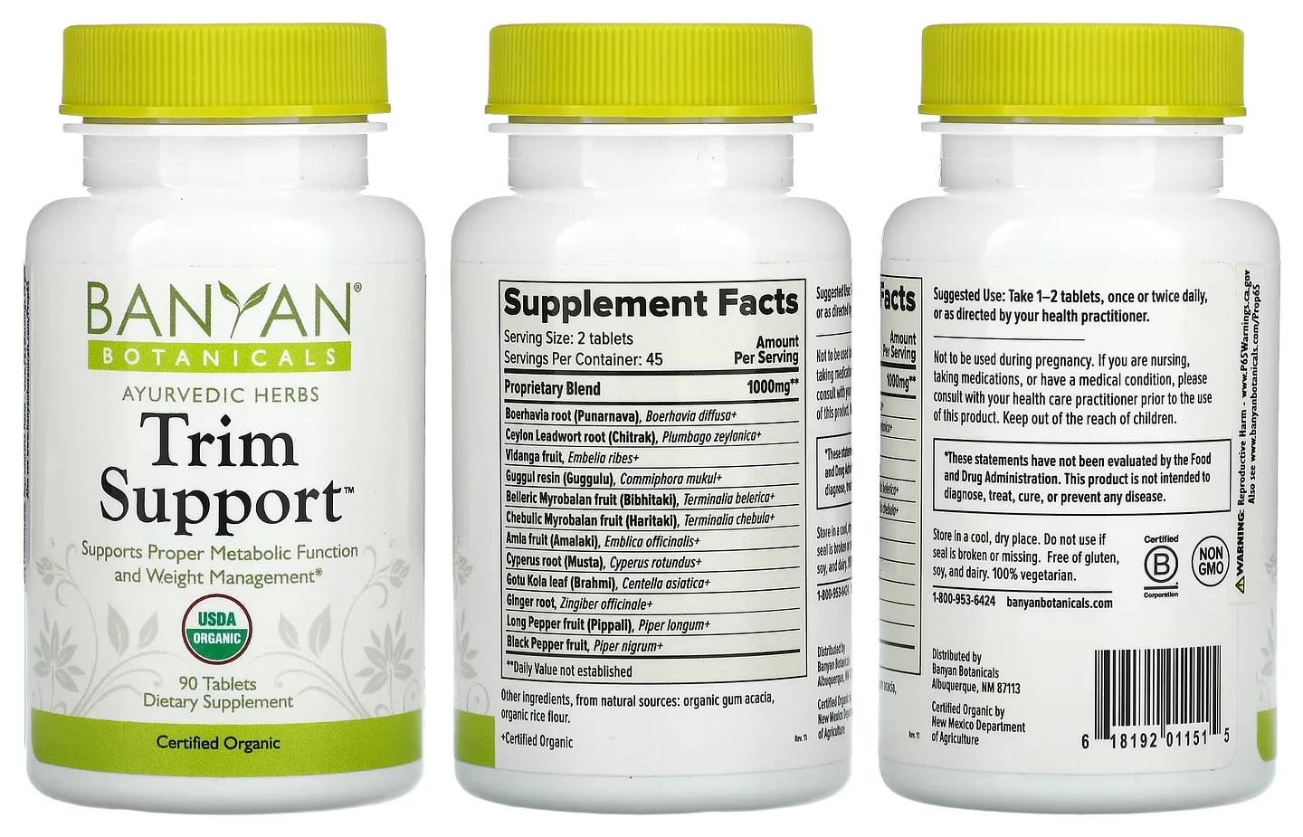 Banyan Botanicals, Trim Support packaging