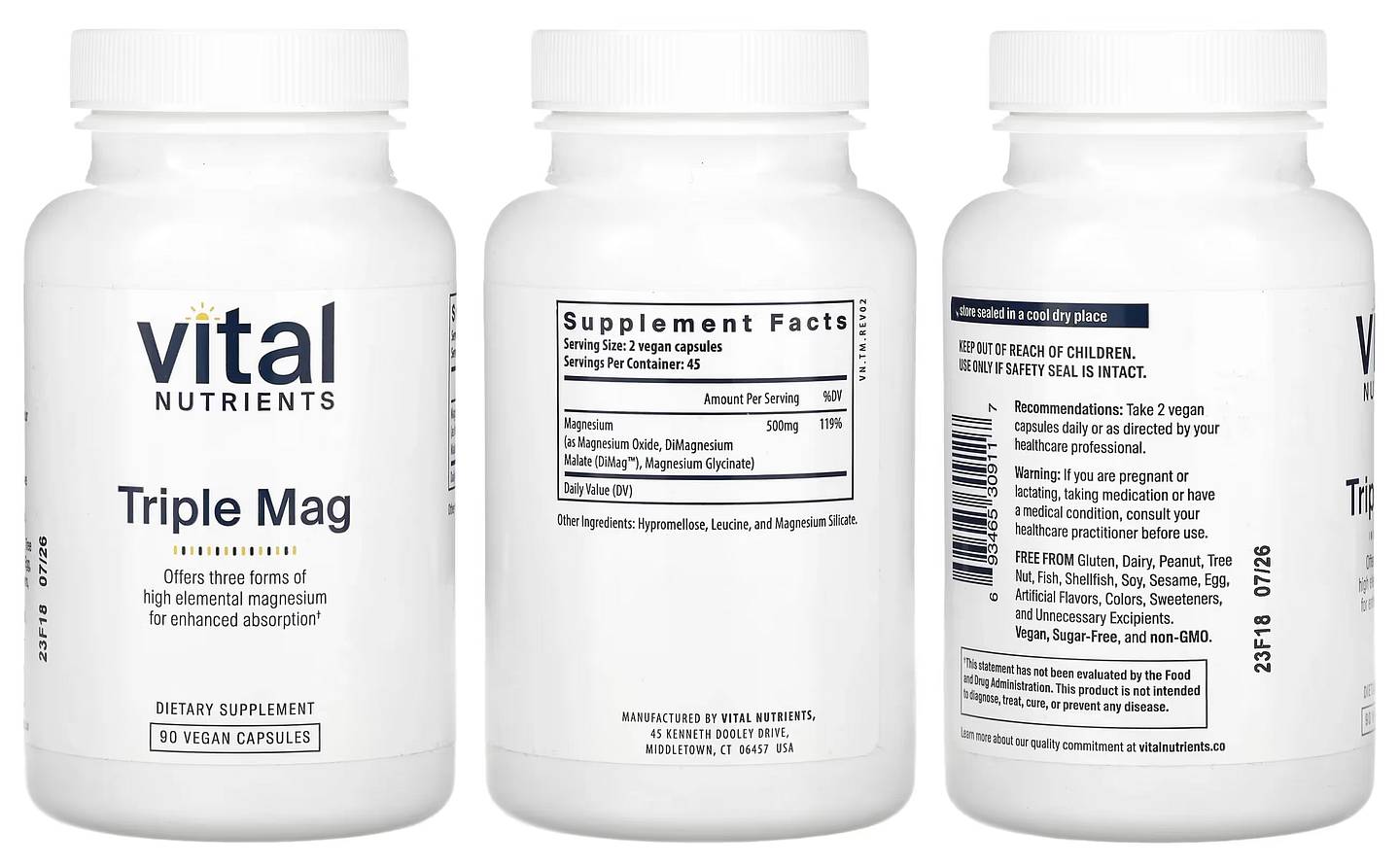 Vital Nutrients, Triple Mag packaging