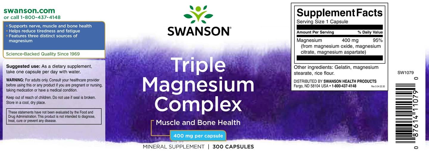 Swanson, Triple Magnesium Complex label