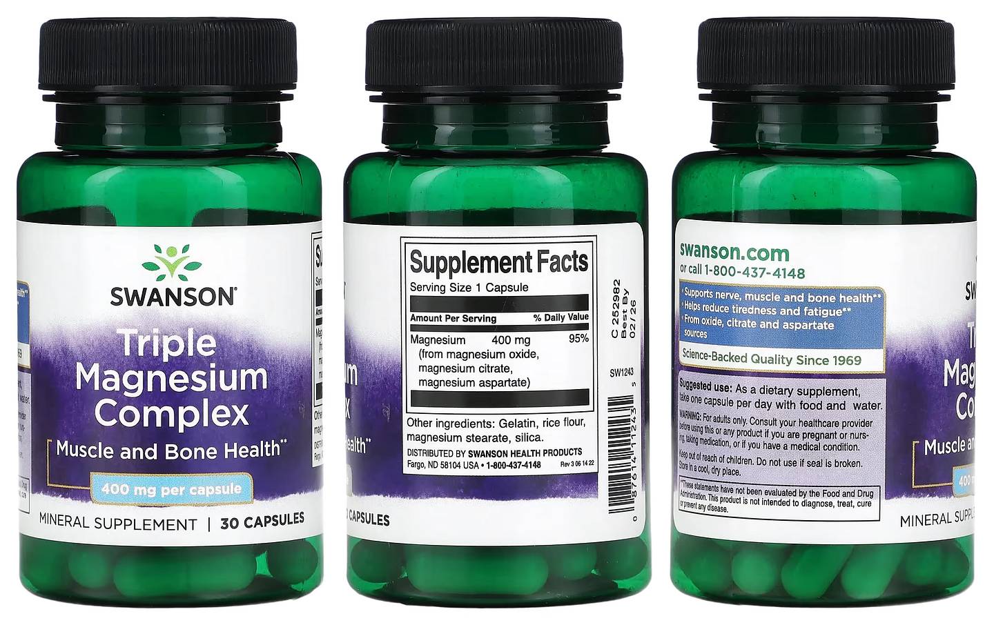 Swanson, Triple Magnesium Complex packaging