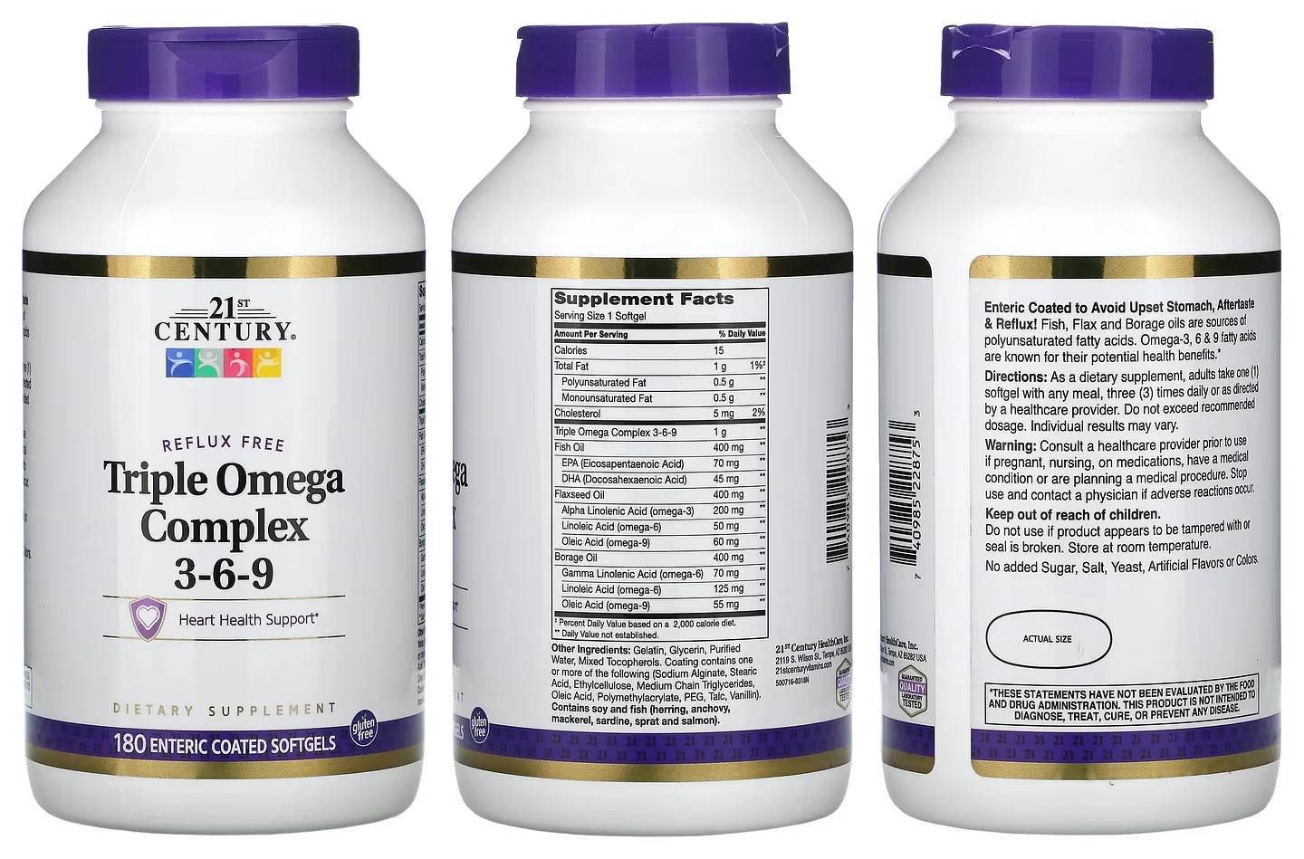 21st Century, Triple Omega Complex 3-6-9 packaging