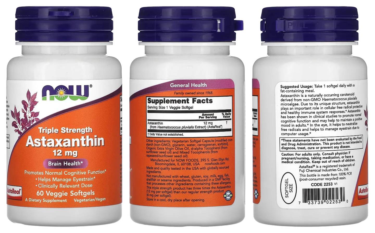 NOW Foods, Triple Strength Astaxanthin packaging