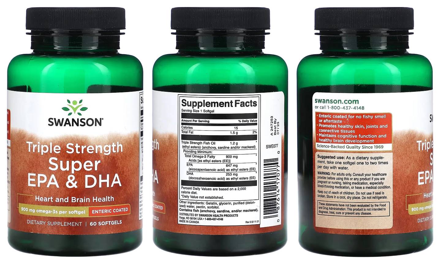 Swanson, Triple Strength Super EPA & DHA packaging