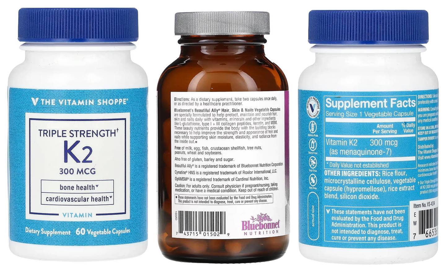 The Vitamin Shoppe, Triple Strength Vitamin K2 packaging