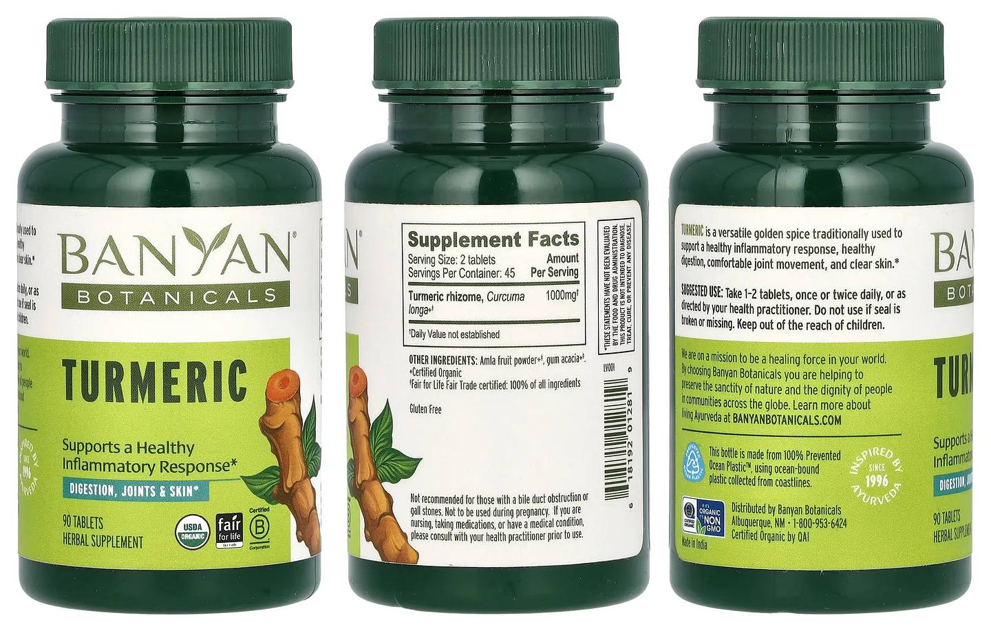 Banyan Botanicals, Turmeric packaging