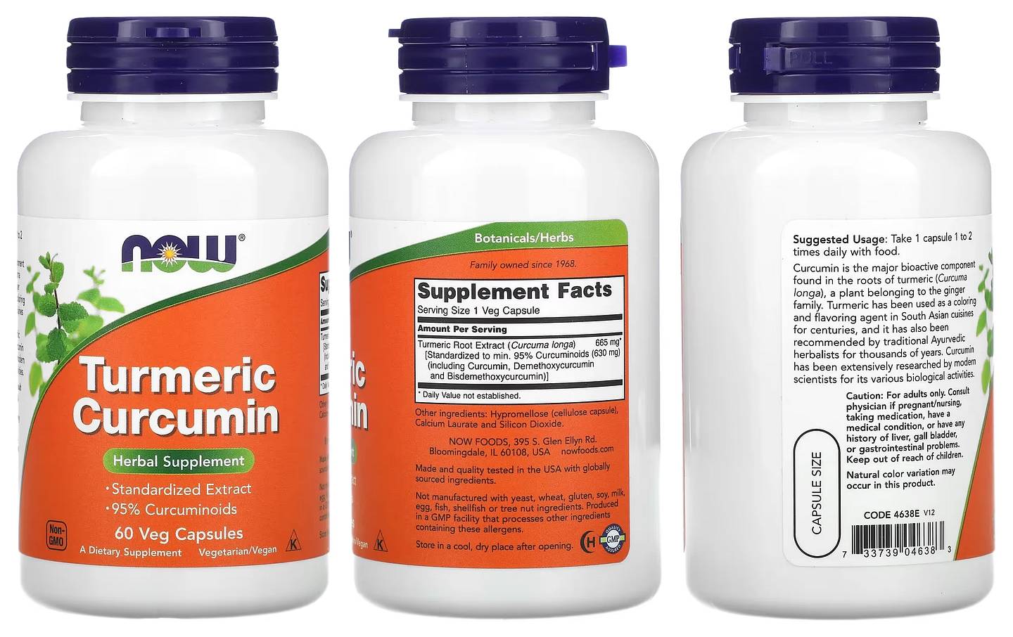 NOW Foods, Turmeric Curcumin packaging